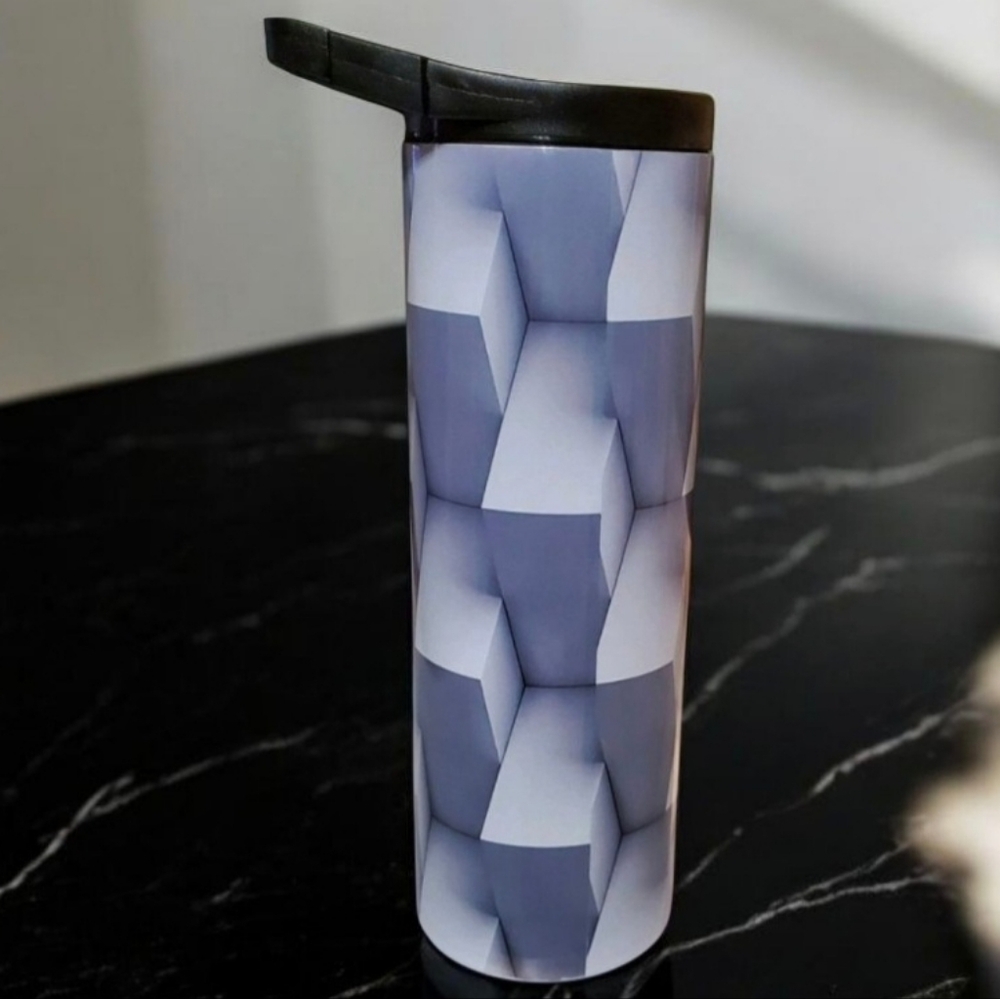 Shades of Gray 3D Look 20oz Tumbler with duo lids 🎉sale